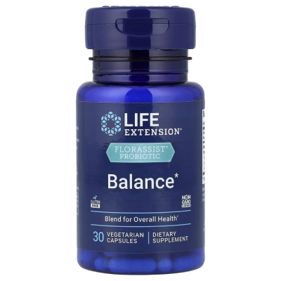 Probiótico FLORASSIST Balance,  15 Bilhões de UFC, 30 Cápsulas, Life Extension