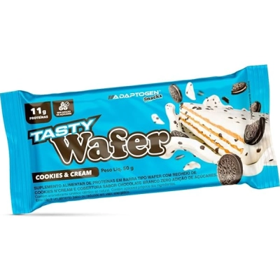 Tasty Wafer, Barra de Proteína, Sabores, 3 unidades 50g Cada, Adaptogen