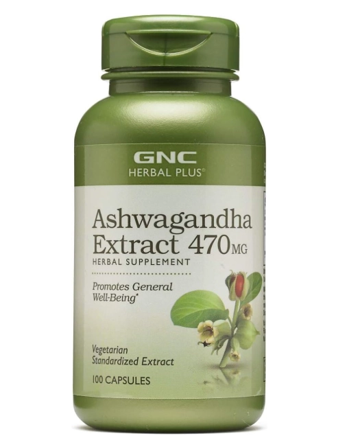 Extrato de Ashwagandha 470mg, 100 Cápsulas, GNC