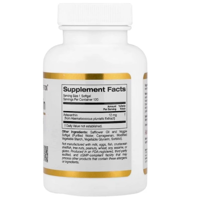 Astaxantina Pura Islandesa Astalif 12mg, 120 Cápsulas, California Gold Nutrition