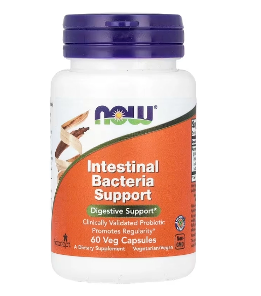 Intestinal Bacteria, Suporte para Bactérias Intestinais, 60 Cápsulas, Now