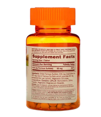 Ferro Essencial, 65 mg, 120 Comprimidos, Sundown