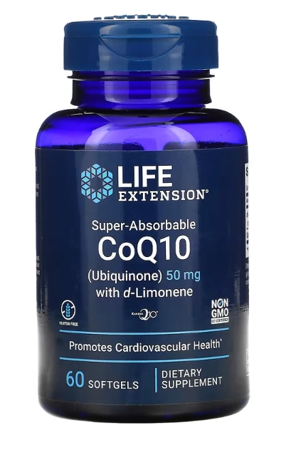 Coenzima CoQ10 + D-limoneno, 50mg, 60 cápsulas, Life Extension
