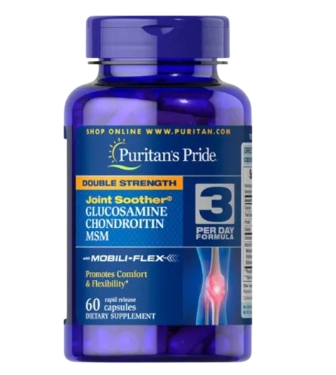 Força Dupla Glucosamina, Condroitina com MSM Joint Soother, 60 capsulas, Puritans Pride