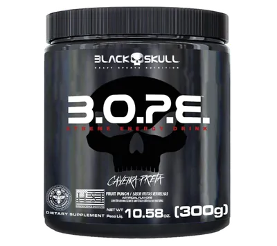 Pré Treino B.O.P.E, 300g, Sabor Frutas Vermelhas, Black Skull