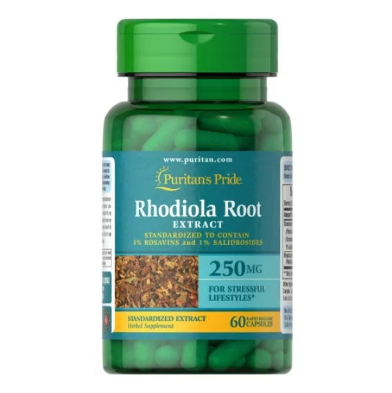 Extrato padronizado de Rhodiola, 350mg, 60 Cápsulas, Puritans Pride