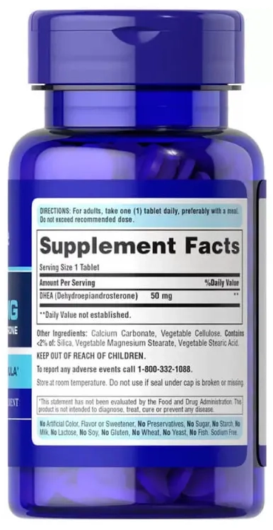 Dhea, 50mg, 50 Comprimidos, Puritans Pride