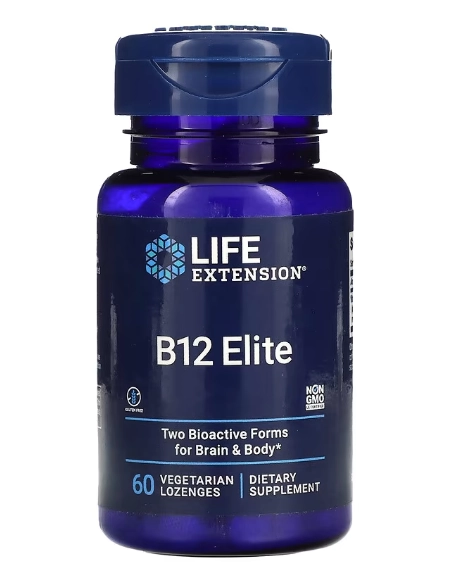 Vitamina B12 Elite, 1000mg, 60 Pastilhas, Life Extension