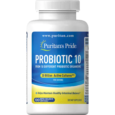 Probiótico 10 Billion, 120 Capsulas, Puritans Pride