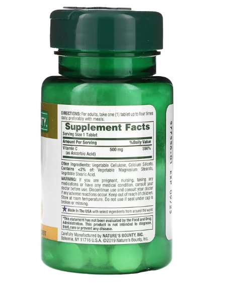 Vitamina C, 500mg, 100 Comprimidos, Nature's Bounty
