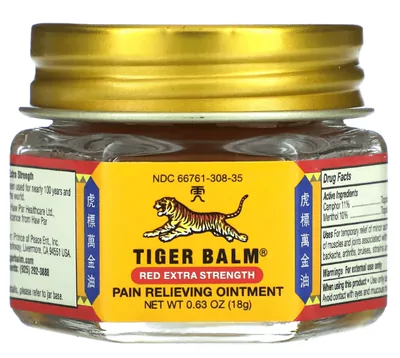 Pomada para alívio da dor, força extra, 18g, Tiger Balm