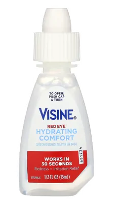 Colírio Hidratante, Lubrificante/Aliviador de Vermelhidão, 15ml, Visine