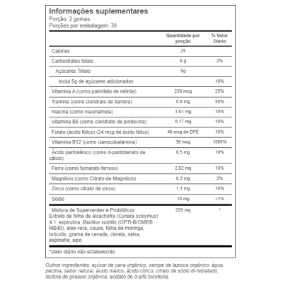 Supergreens, Superalimentos, Vitaminas e Probióticos, 60 Gomas, Golí Nutrition