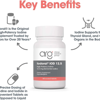 Optimox Iodoral, 12.5mg, 180 Tablets, ARG