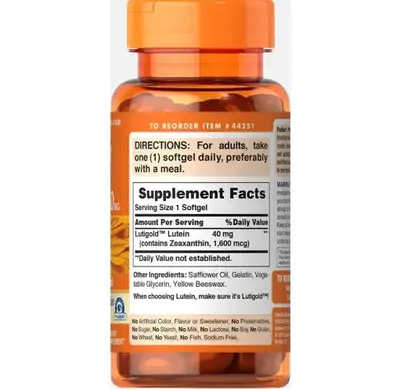 Luteina, 40mg, 60 Capsulas Puritans Pride
