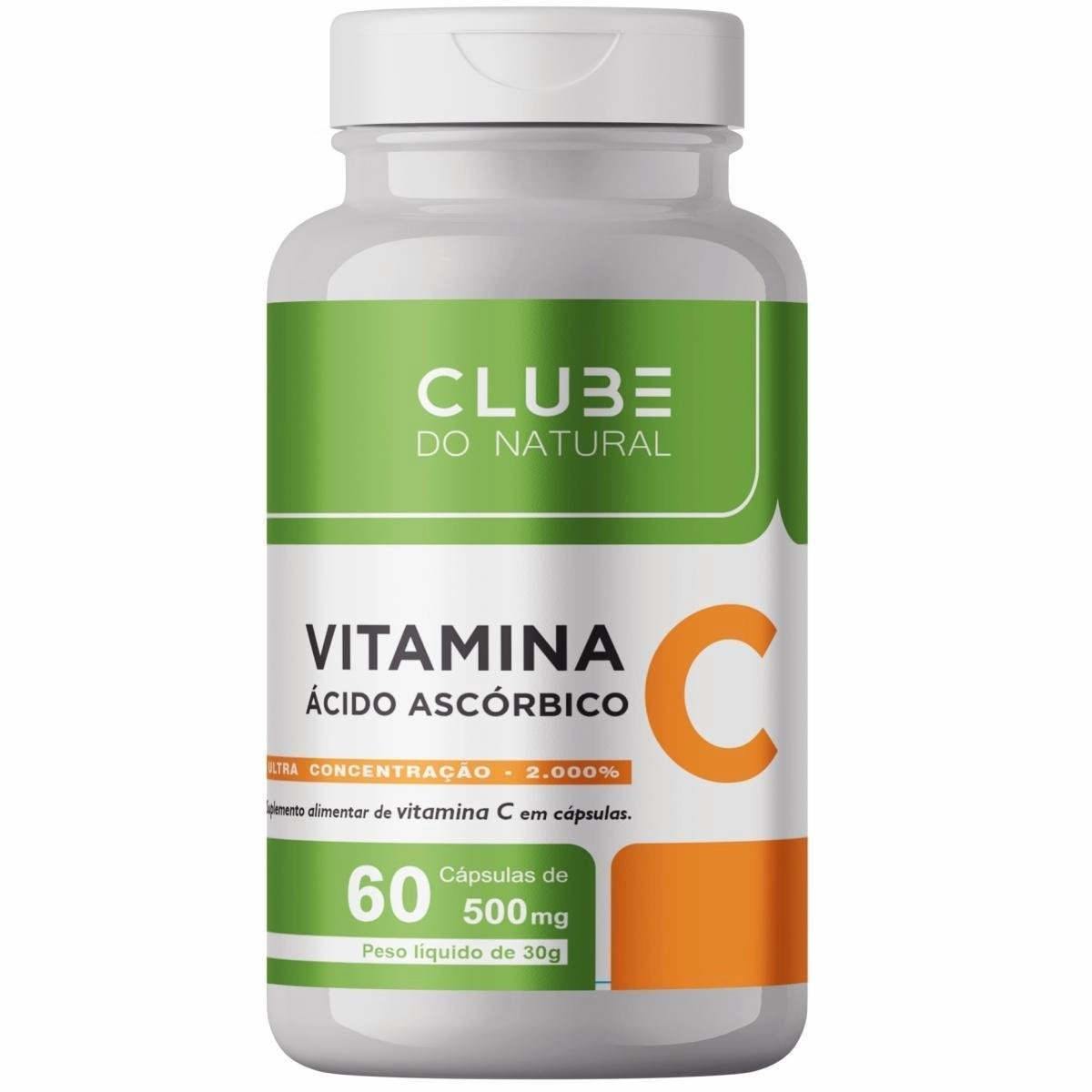 Vitamina C, 500Mg, 60 capsulas, Clube do Natutal 