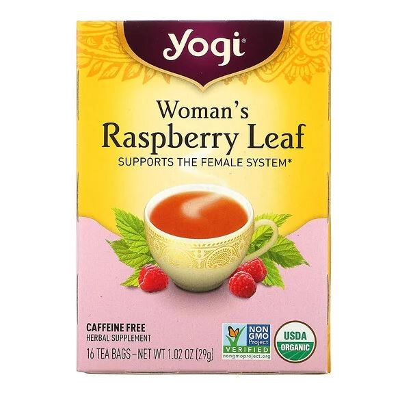 Chá (Woman's Raspberry Leaf) Folha de Framboesa, Sem Cafeína, 16 Saquinhos, 29g, Yogi