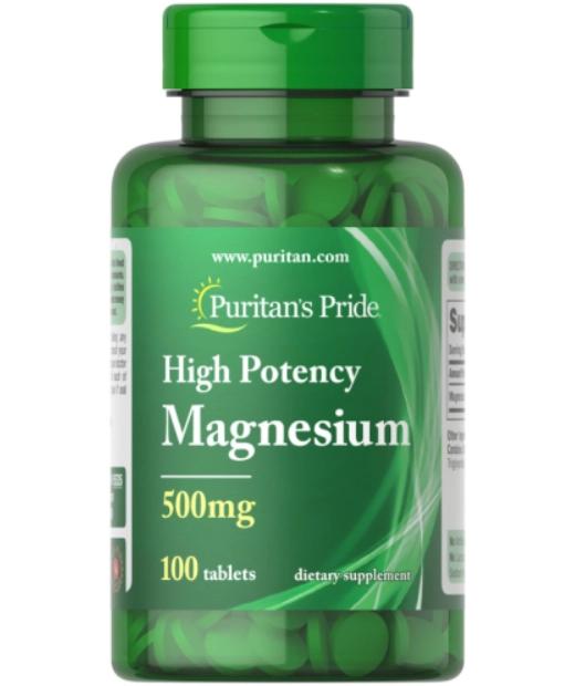 Magnésio, 500mg, 100 Comprimidos, Puritan's Pride