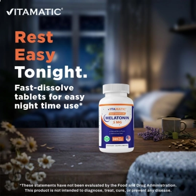 Melatonina, 3mg, Fast Dissolve, 365 Comprimidos, Vitamatic