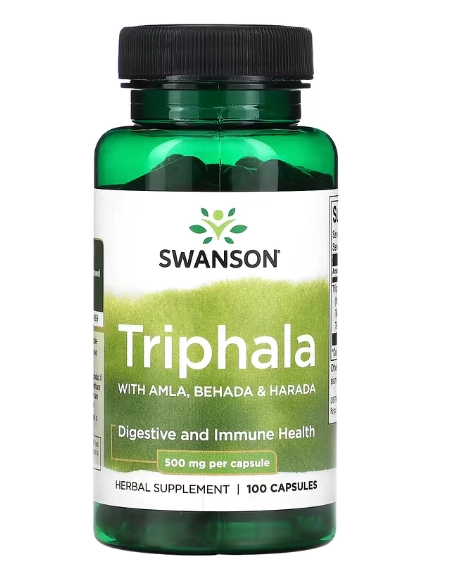 Triphala com Amla, Behada e Harada 500mg, 100 Cápsulas, Swanson