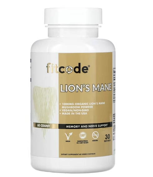Lion's Mane, 1000mg, 30 cápsulas, fitcode