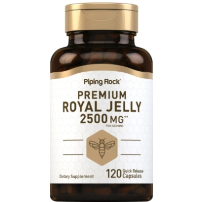Supreme Royal Jelly 2500mg, Geleia Real Suprema, 120 Cápsulas, PipingRock