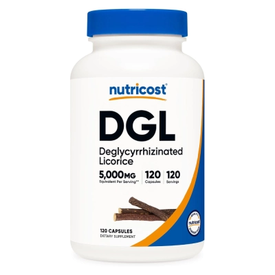 DGL Extract 5000mg, (Deglicirrizinado), 120 Cápsulas Veganas, Nutricost