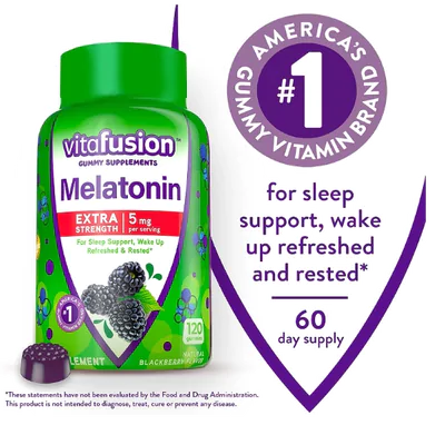 Melatonina 5mg, 120 Gomas, Sabor Blackberry, Vitafusion