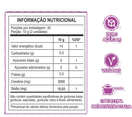 Creatina Oakberry, 60 Gomas Sabor Açai, Guday