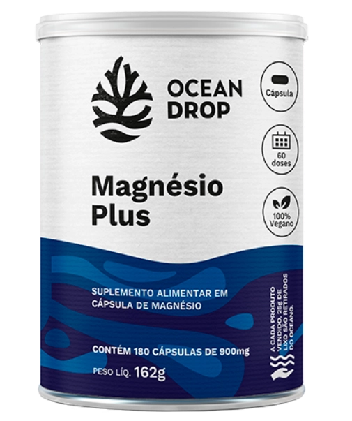Magnésio Plus, 900mg, 180 cápsulas, Ocean Drop