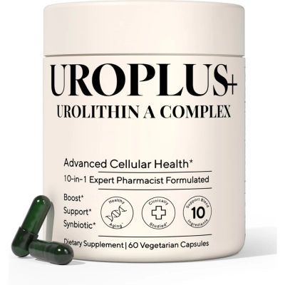 Urolithin A + Lipossomal 10 em 1 com NR e resveratrol, 1250mg, 60 Cápsulas, Plus+Ultra