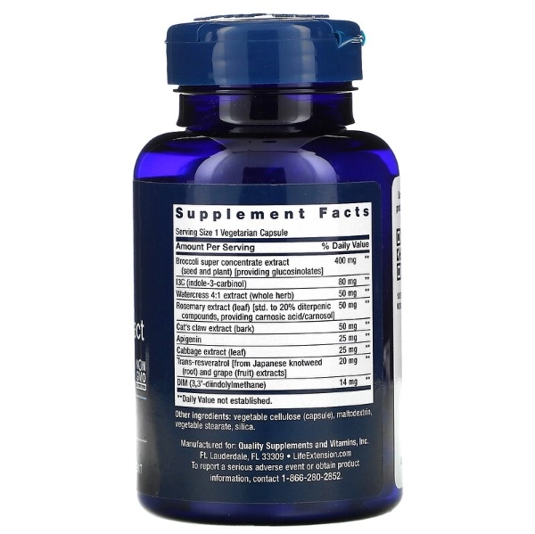 Extrato Vegetal Crucífero de Ação Tripla com Resveratrol, 60 Cápsulas, Life Extension