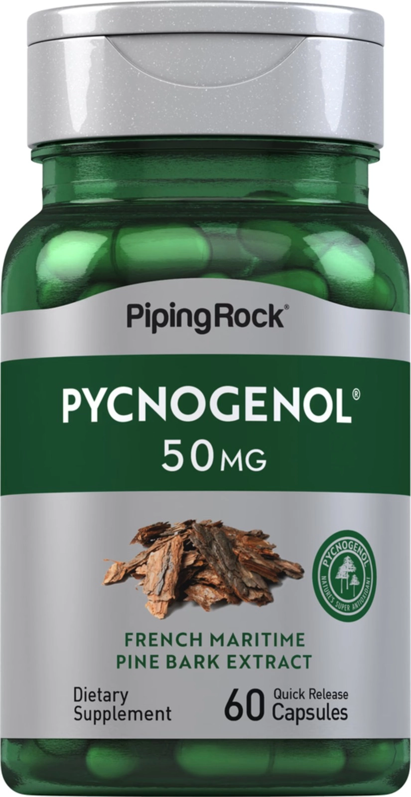 Pycnogenol 50mg, 60 Cápsulas, PipingRock