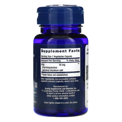 PQQ 10mg Pyrroloquinoline Quinone, Cápsulas Opções, Life Extension