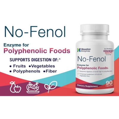 No-Fenol, Suplemento para Digestão de Polifenóis, 90 Cápsulas, Houston Enzymes