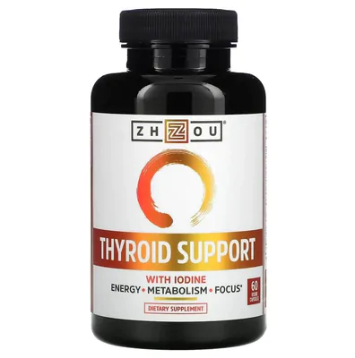 Suporte para Tireoide (Thyroid) com Iodo, 60 Cápsulas, Zhou Nutrition