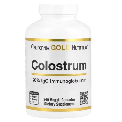 Colostro com 20% IgG e Imunoglobulinas, 240 Cápsulas, California Gold Nutrition
