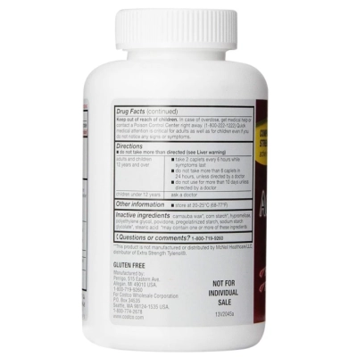 Acetaminofeno 500mg Extra Forte, 500 Comprimidos, Kirkland 