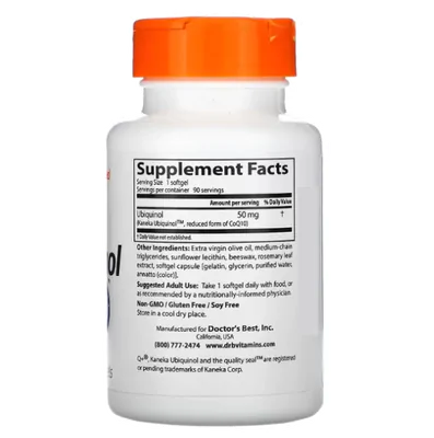 Ubiquinol com Kaneka, 50mg, 90 Cápsulas Softgel, Doctor's Best