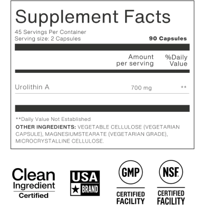 Cleanse Cell, Urolithin Postbiotic, 90 Cápsulas, Zab