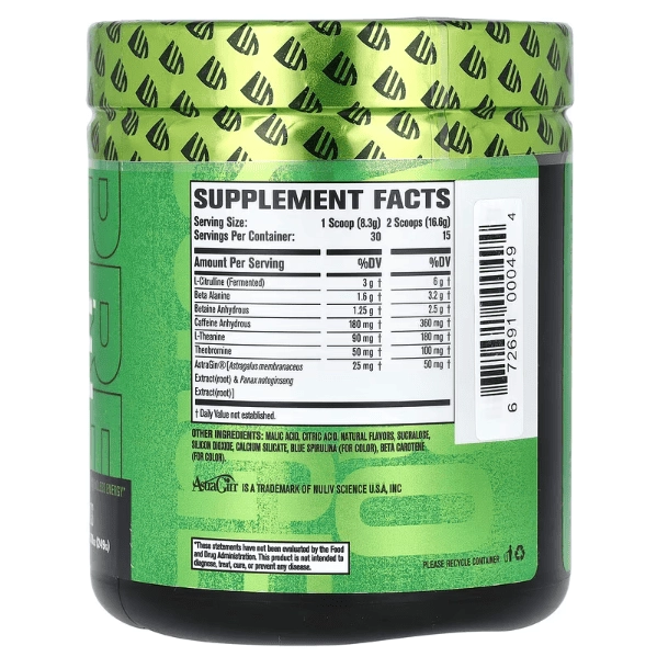 Pré-treino Nitro Surge, 249g Sabor Green Apple, Jacked Factory