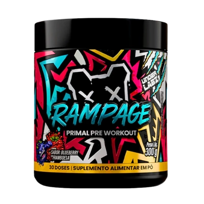 Primal Pré-Workout, Foco Total, Energia e Pump para Treinos Intensos, 300g,Opções, Rampage, Under Labz
