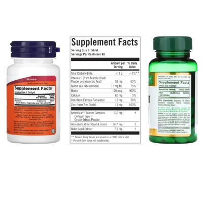 Kit Beleza Integral, Viviscal Mulher + Biotina 10.000 mcg + Vitamina A