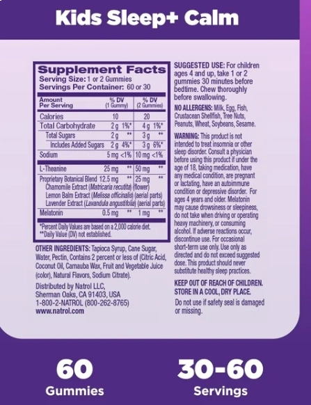 Sleep Calm Kids, 60 Gomas Sabor Morango, Natrol
