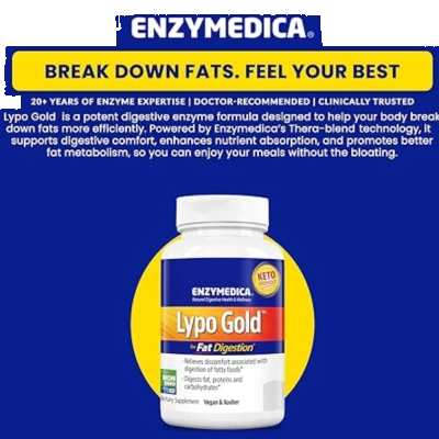 LYPO GOLD FOR FAT DIGESTION, 60 CAPSULAS, ENZYMEDICA 