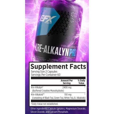Kre Alkalyn, Creatina Alcalina de Alta Performance, 120 Cápsulas, EFX Sports