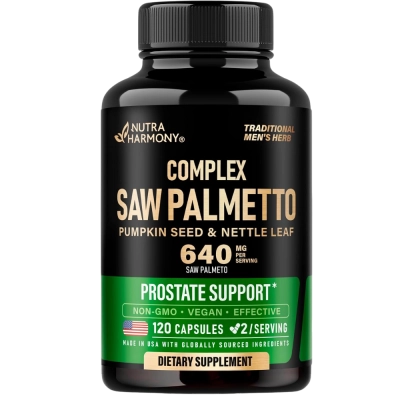 Saw Palmetto for Men 640mg, 120 Cápsulas, Nutra Harmony