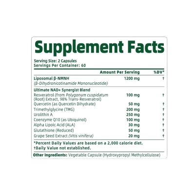 Liposomal, NMNH, 2000mg, 120 Cápsulas, AAHARO 
