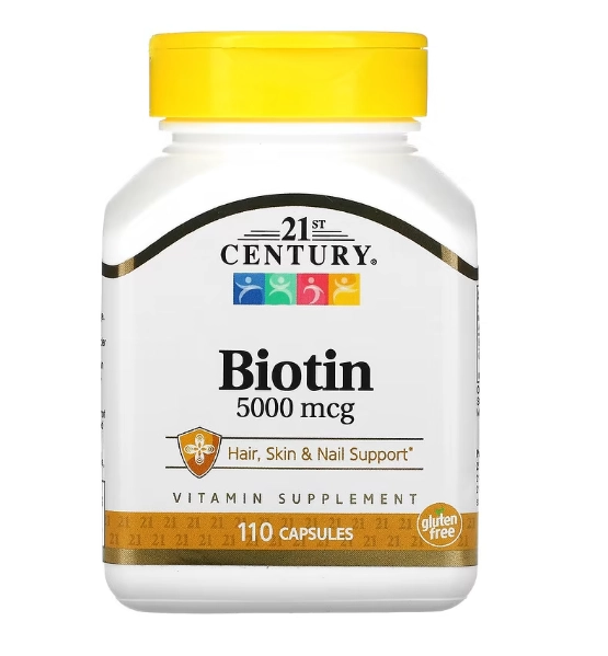 Biotina, 5.000mcg, 110 Cápsulas, 21st Century