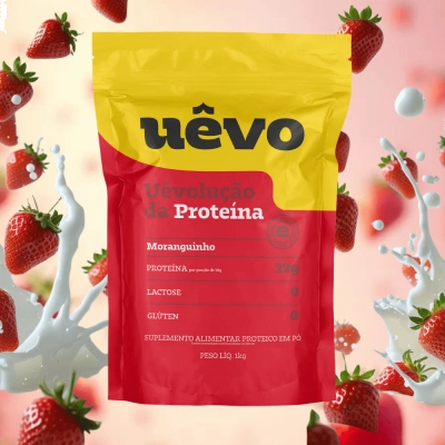 Suplemento Proteico Albumina 1kg, Sem Glúten, Com Sabores - Uêvo
